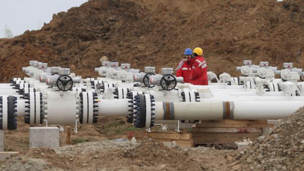 Tour of the construction site of the pipeline which will bring gas from major offshore project Neptun Deep on land in Tuzla