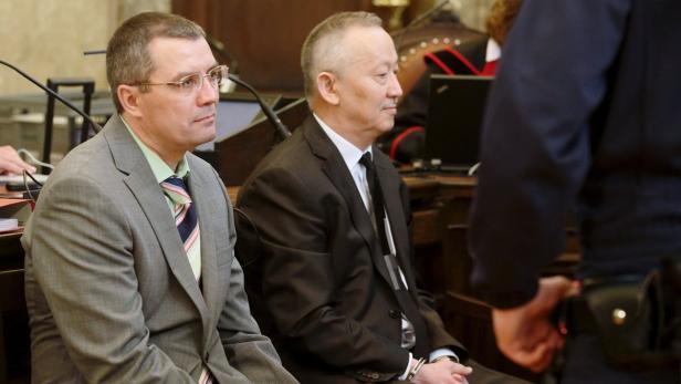 Die beiden Angeklagten Alnur Mussayev (re.) Aliyevs Sicherheitsberater Vadim Koshlyak.