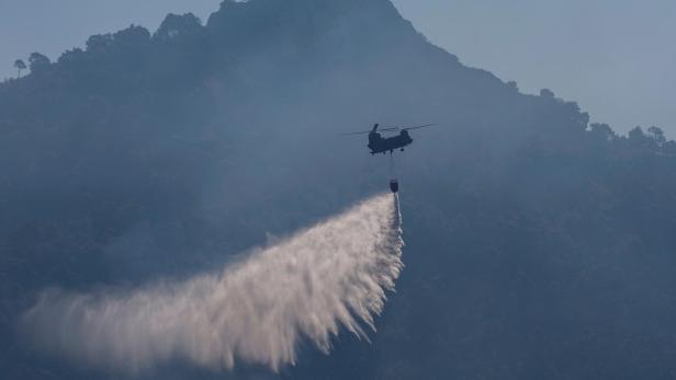 Wildfire burns in Greece