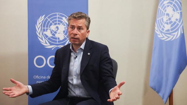 Tom Fletcher, United Nations Under-Secretary-General for Humanitarian Affairs and Emergency Relief Coordinator, speaks during an interview with Reuters