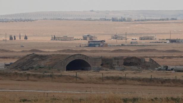 Damage following strikes at the Abu al-Duhur base