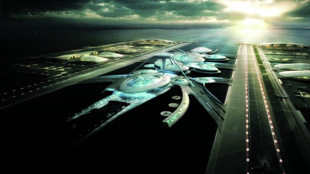 So plante das internationale Architekturbüro Gensler den schwimmenden Flughafen