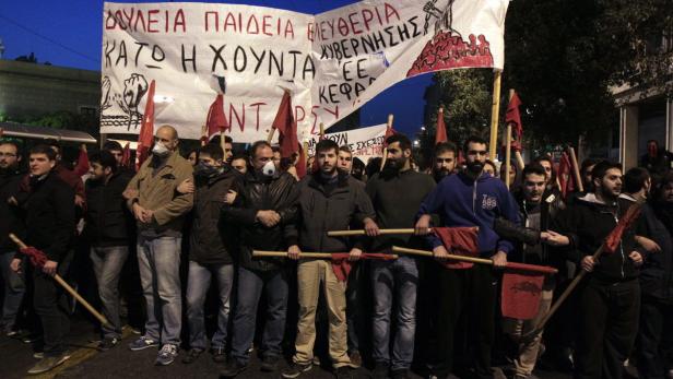 Proteste gegen das Ecofin-Treffen in Athen