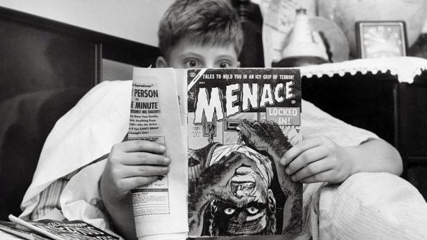 Ein Foto aus den 1950er-Jahren, als in den USA verstärkt Monster-Comics auf den Markt kamen