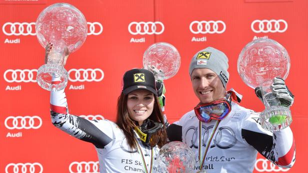Anna Fenninger und Marcel Hirscher feiern seit jeher ihre Erfolge gemeinsam.