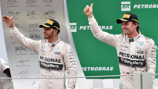Nico Rosberg (re.) und Lewis Hamilton hatten in Sao Paulo alle(s) in Griff.
