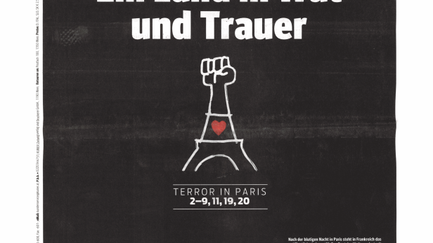 Titelseite des Kurier am Sonntag zum Terror in Paris.