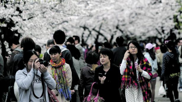 Zum Einkaufen oder zur Kirschblüte: Viele Japaner wählten Shoppingtour.