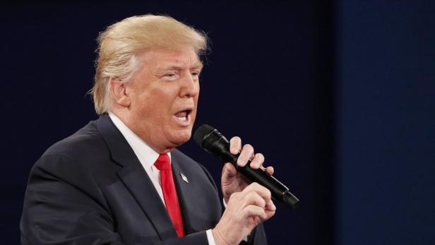 Trump speaks during the presidential town hall deb