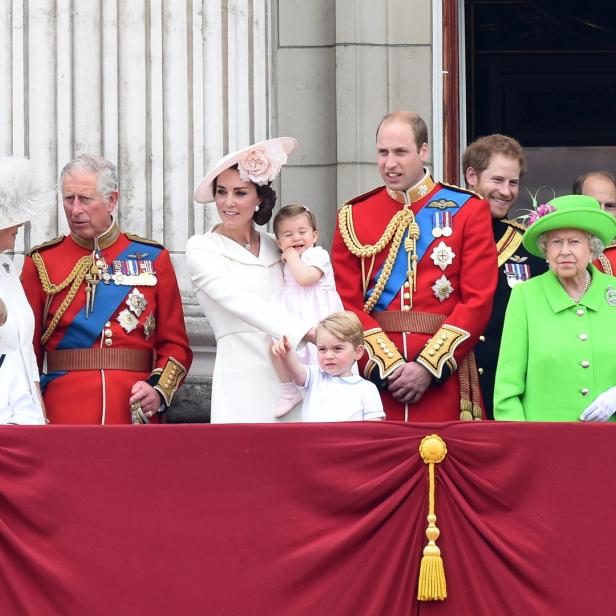Die britische Königsfamilie auf dem Balkon des Buckingham Palace.