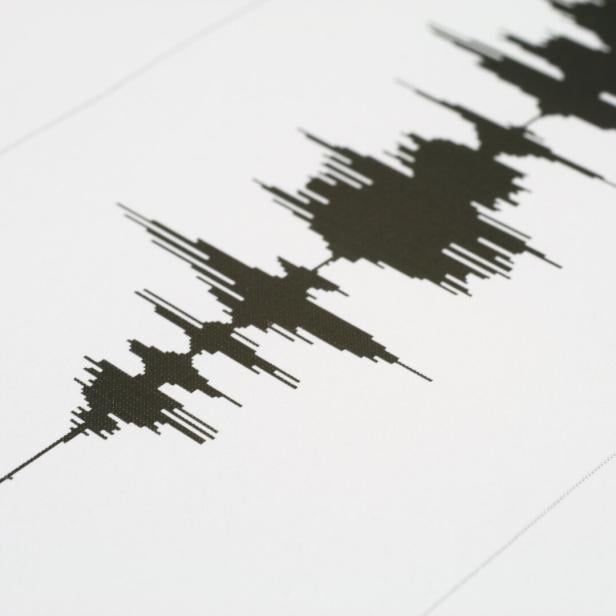 Eine seismografische Aufzeichnung zeigt Erdbebenaktivität.