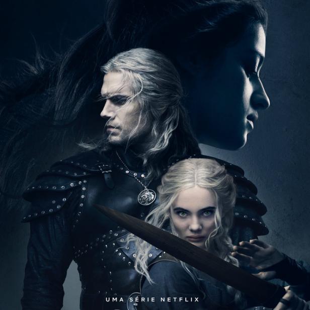 Das Poster für die Netflix-Serie „The Witcher“ zeigt Geralt, Ciri und Yennefer.