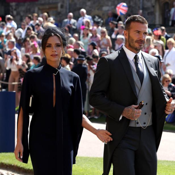 David und Victoria Beckham bei der Hochzeit von Meghan und Harry.