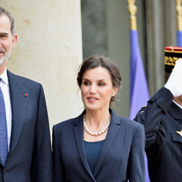 König Felipe und Königin Letizia von Spanien bei einem Staatsbesuch in Frankreich.