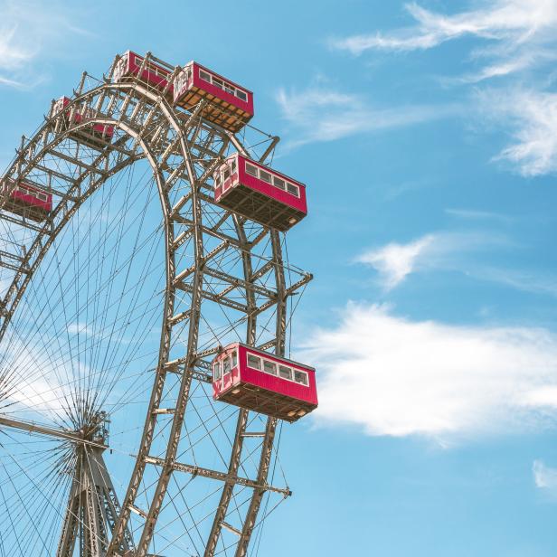 Nahaufnahme des Riesenrads im Wiener Prater.