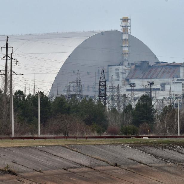 Der Sarkophag über dem zerstörten Reaktor von Tschernobyl.