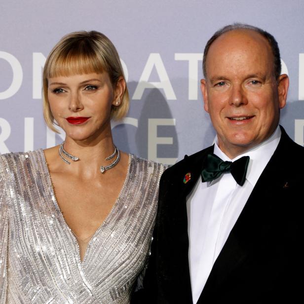 Fürst Albert II. von Monaco mit seiner Frau Charlène.