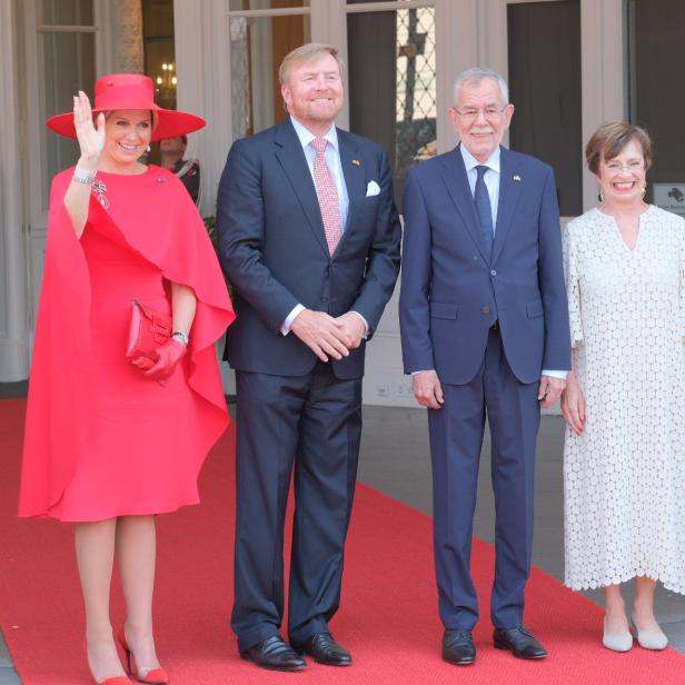 König Willem-Alexander und Königin Máxima der Niederlande treffen Bundespräsident Alexander Van der Bellen in Wien.