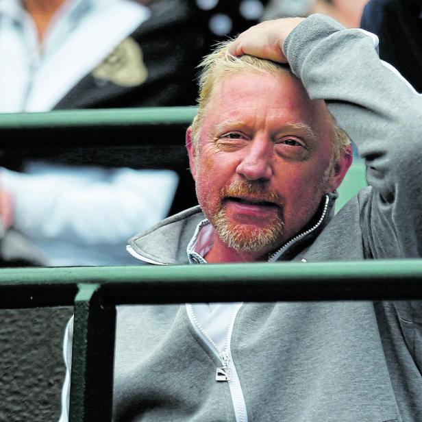 Wimbledon: Boris Becker auf der Tribüne des All England Lawn Tennis & Croquet Club.