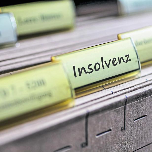 Old tab with the german word for insolvency