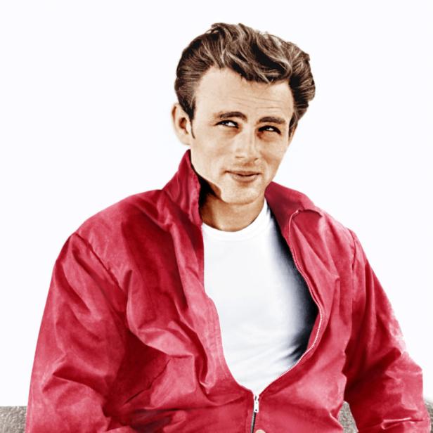 James Dean zeigte sich im Film „Rebel without a Cause“ in einer roten Harrington-Jacke.