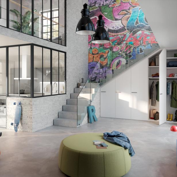 Eingangsbereich Wohnung, Treppe geht nach oben.