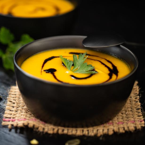 Klassische Kürbissuppe.