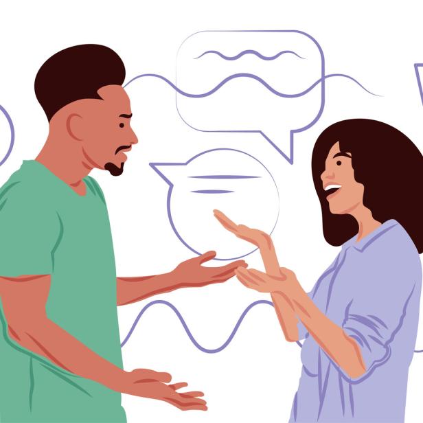 Vector talk in shadow of sharp lines style