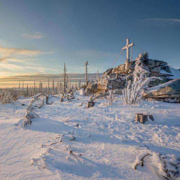 Idyllische Winterlandschaft im Böhmerwald.