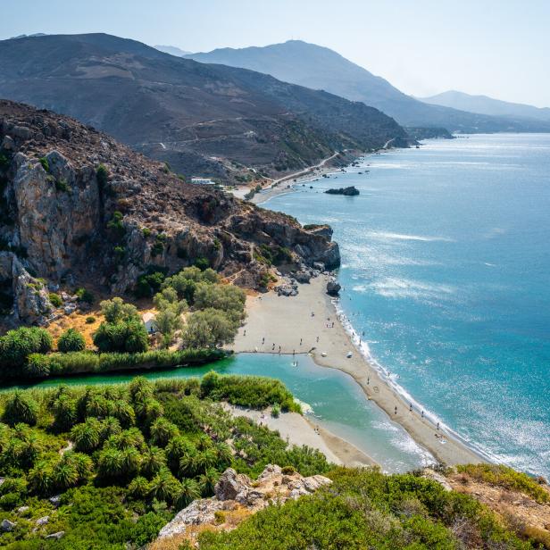 Ein Blick von oben auf die Insel Kreta.