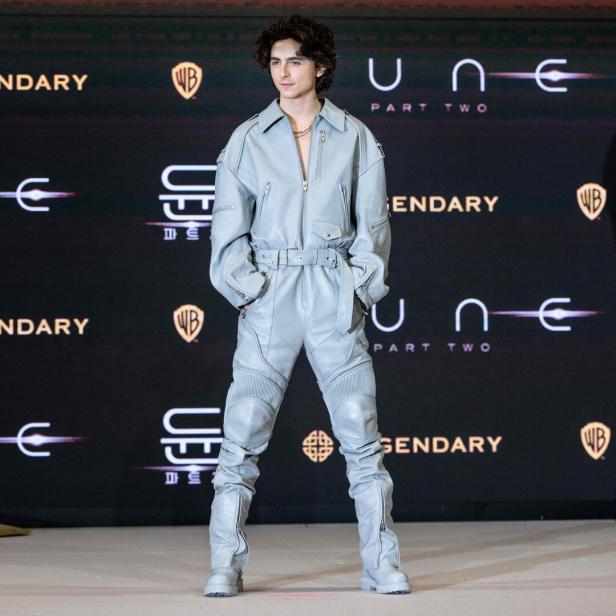 Timothee Chalamet auf einer Pressekonferenz zu Dune 2 in Seoul.