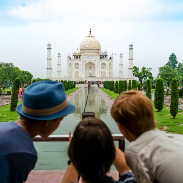 Der Taj Mahal – Indiens wohl bekanntestes Wahrzeichen.
