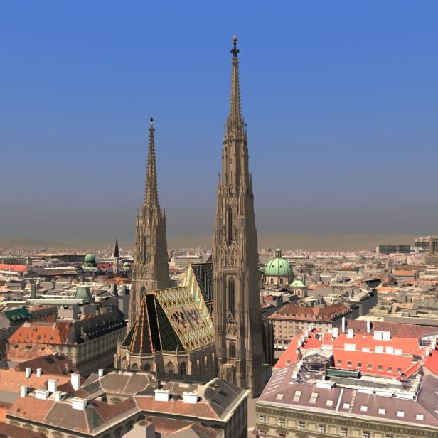 Der Stephansdom in Wien mit seinem Nordturm.