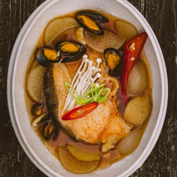 Scharfe Fischsuppe.