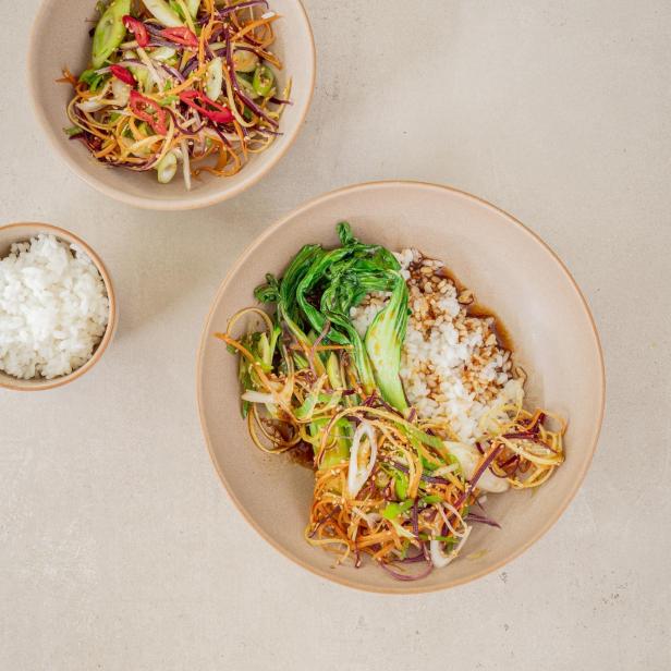Teriyaki Pakchoi mit Sushireis.