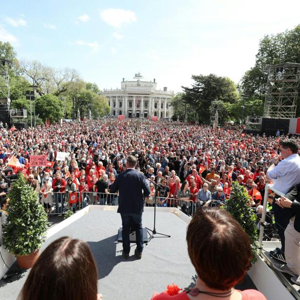 SCHLUSSKUNDGEBUNG DES 1. MAI-AUFMARSCHES DER SPÖ WIEN: BABLER