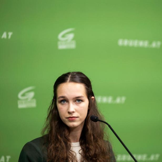 Green Party's candidate for the EU elections Schilling attends a press conference, in Vienna