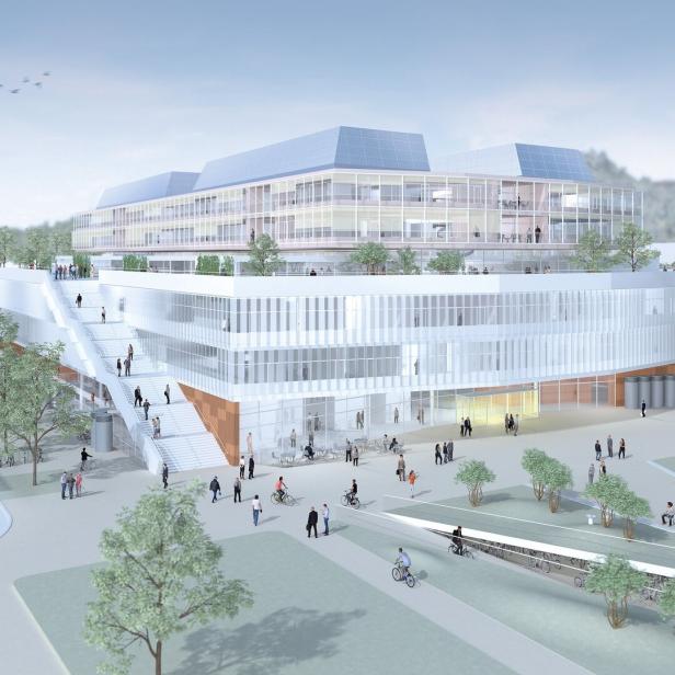 Visualisierung eines neuen Uni-Gebäudes in Graz