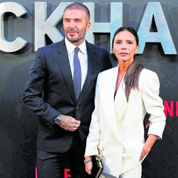 David Beckham und Victoria Beckham am roten Teppich.