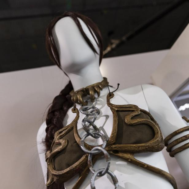 Ein „Sklaven“-Bikini, getragen von Carrie Fisher als Prinzessin Leia in „Star Wars“.