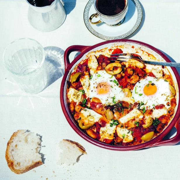 „Shakshuka auf griechische Art“.