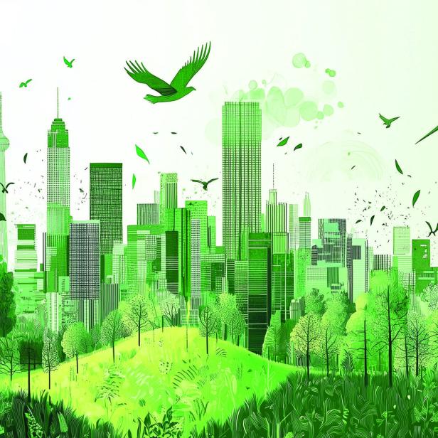 Eine grüne Stadt.