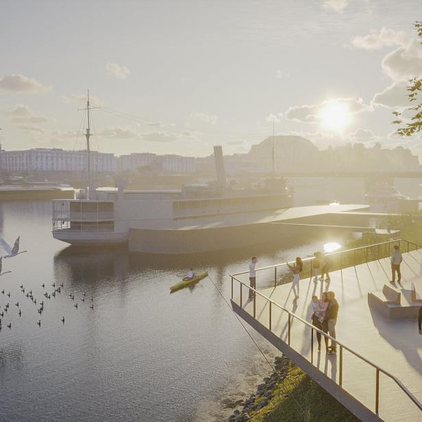 Erste Bilder von der "neuen Donau" in Linz: Aussichtsplattform geplant