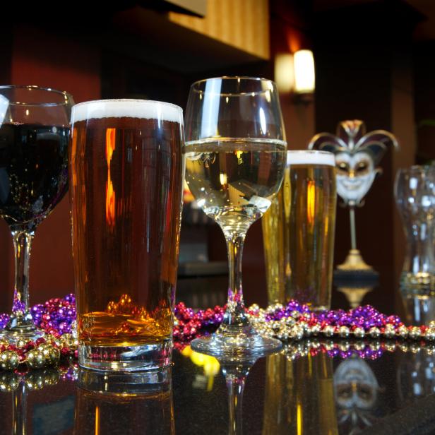 Bier und Wein im Fasching.