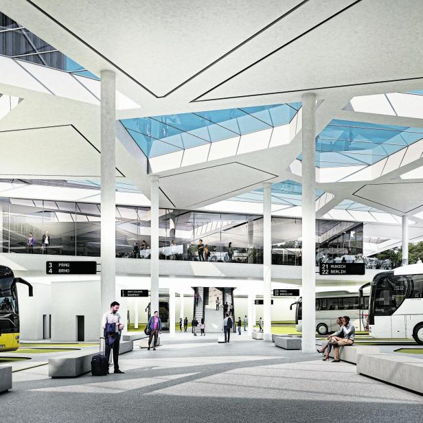 Visualisierung des Fernbusterminals beim Stadion Center