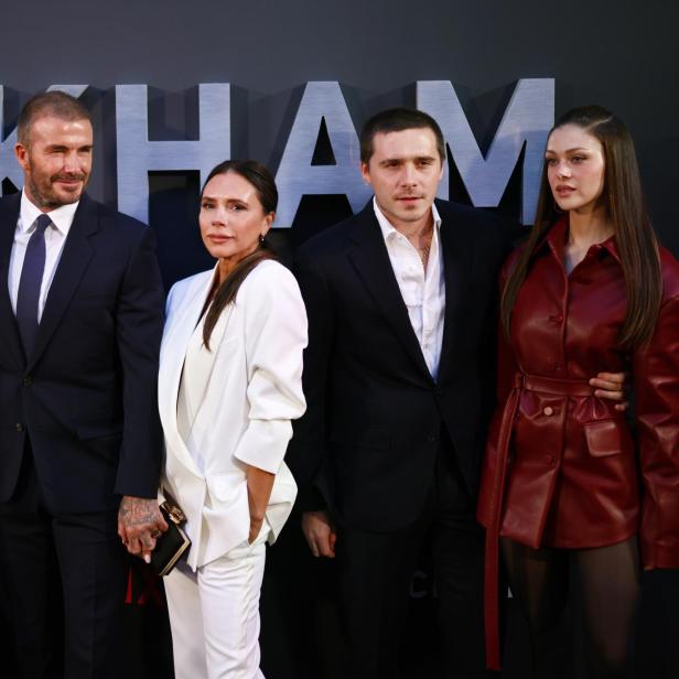 Die Familie Beckham bei der Premiere der Beckham-Dokumentation in London.