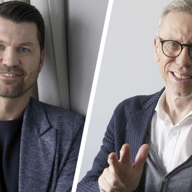 Sportchef Katzer (l.) und Peter Stöger als Favorit auf den Trainerposten