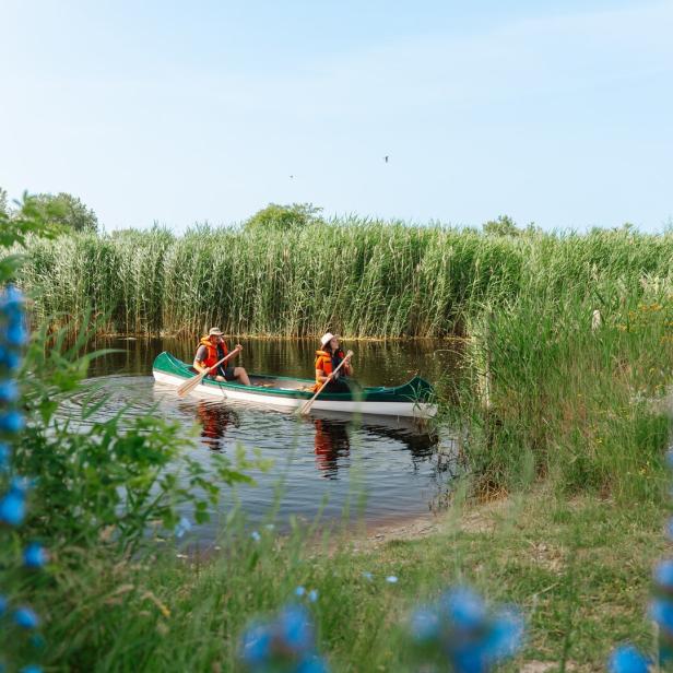Kanufahrt auf dem Neusiedler See.