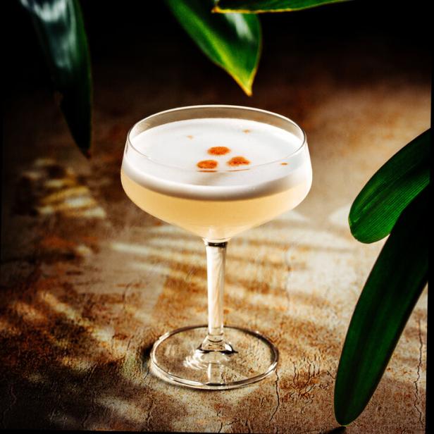 Pisco Sour im Cocktailglas.