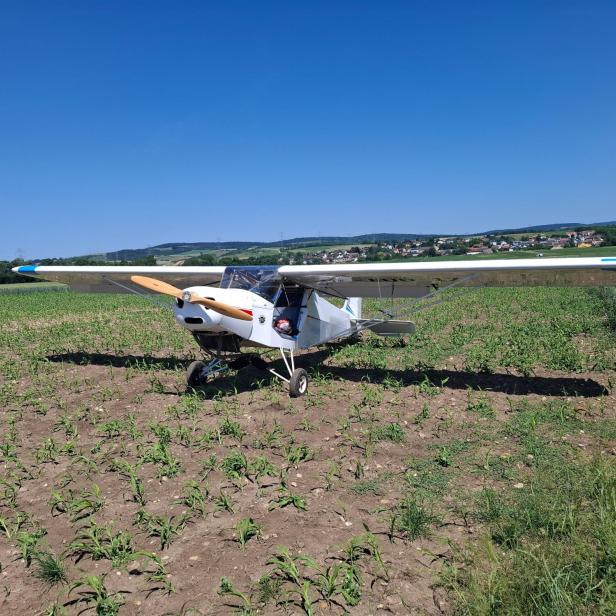 Flugzeug im Feld.